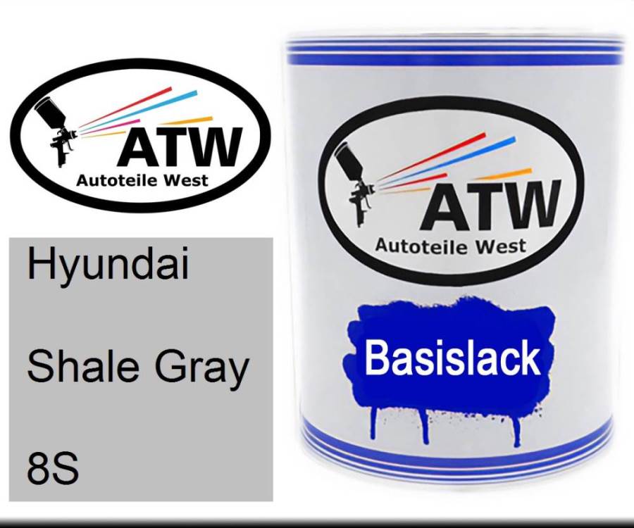 Hyundai, Shale Gray, 8S: 1L Lackdose, von ATW Autoteile West.